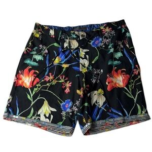 Robert Graham Mens Size 38 Black Tropical Unlined Board Shorts NWT